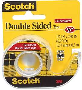 Scotch 136 Office Tape, 250 in L, 1/2 in W, Plastic Backing