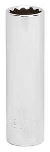 Vulcan MT6528977 Drive Socket, 16 mm Socket, 1/2 in Drive, 12-Point, Chrome Vanadium Steel, Chrome