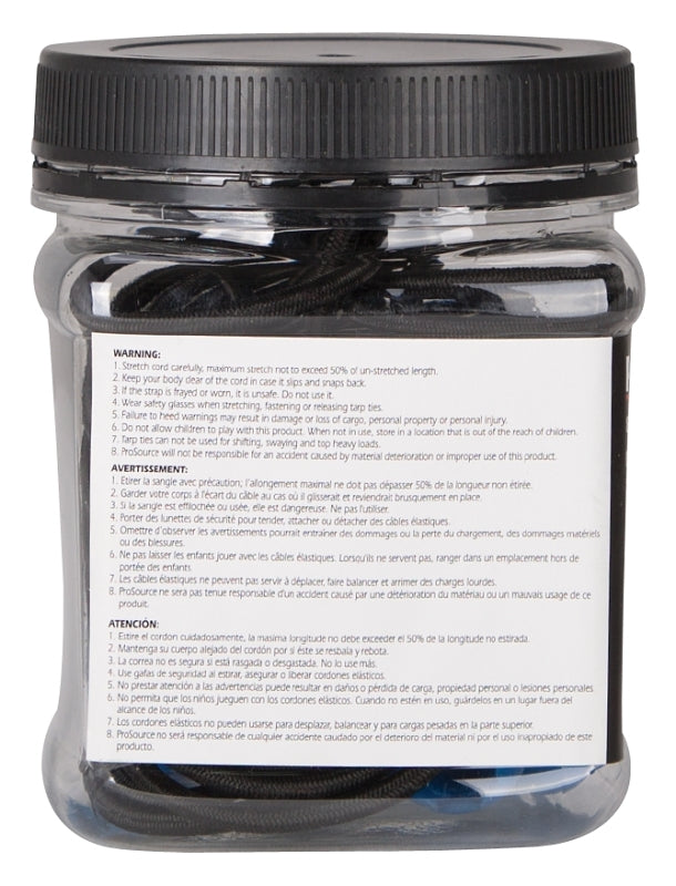 ProSource FH4031 Canopy Tarp Tie, Heavy-Duty, Plastic/Rubber, Black/Blue, Pack of 12