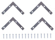 ProSource FC-Z03-C4PS Corner Brace, 3 in L, 3 in W, 1/2 in H, Steel, Zinc-Plated, 1.6 mm Thick Material