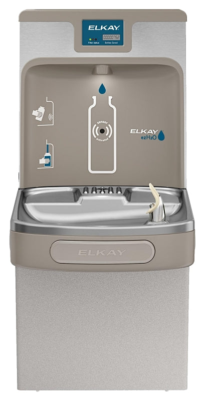 Elkay EZH2O Series LZS8WSLP Bottle Filling Station and Cooler, 8 gph Cooler, Light Gray