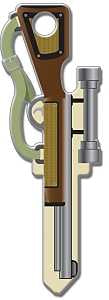 Lucky Line Key Shapes Series B118S Key Blank, Rifle, Brass, Enamel-Coated, For: Schlage Locks, Pack of 5