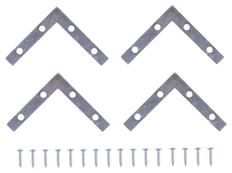 ProSource FC-Z04-C4PS Corner Brace, 4 in L, 4 in W, 5/8 in H, Steel, Zinc-Plated, 1.8 mm Thick Material