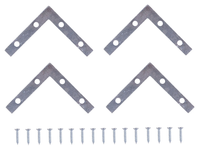 ProSource FC-Z04-C4PS Corner Brace, 4 in L, 4 in W, 5/8 in H, Steel, Zinc-Plated, 1.8 mm Thick Material
