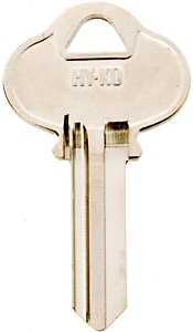 Hy-Ko 11010S4 Key Blank, Brass, Nickel, For: Sargent Cabinet, House Locks and Padlocks, S4 Key Number, Pack of 10