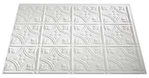 Fasade Traditional Series PB5001 Wall Tile, 18 in L Tile, 24 in W Tile, PVC, Matte White