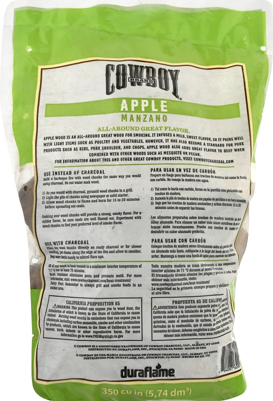 Cowboy 52330 Smoking Chunk, 16-3/4 in L, Wood, 350 cu-in, Pack of 6