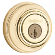 Kwikset 99850-071 Deadbolt, Traditional, 1 Grade, Metal, Polished Brass, 2-3/8, 2-3/4 in Backset, KW1, K4 Keyway