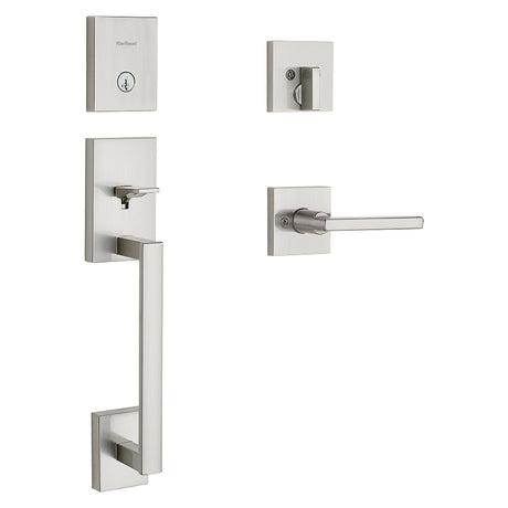 Kwikset San Clemente Series 818SCEXHFL 15 SMT Handleset, 1 Grade, Steel, Satin Nickel, 2-3/8, 2-3/4 in Backset