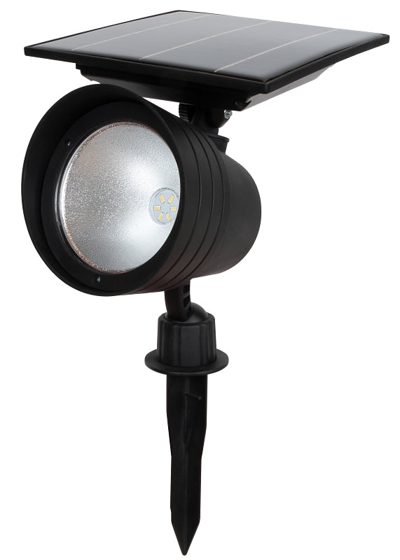 Boston Harbor 26526 Solar Spotlight, Ni-Mh Battery, 3.2 V 18650 Battery, 6-Lamp, SMD Lamp, Plastic Fixture, Black, Pack of 6