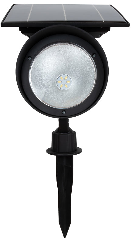 Boston Harbor 26526 Solar Spotlight, Ni-Mh Battery, 3.2 V 18650 Battery, 6-Lamp, SMD Lamp, Plastic Fixture, Black, Pack of 6