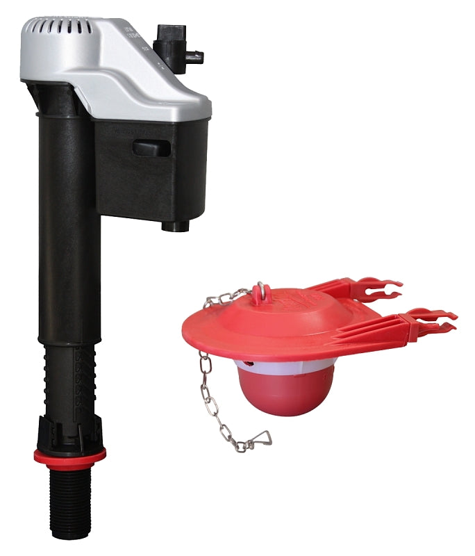 Korky QuietFILL Platinum 830MP Toilet Fill Valve and Flapper Kit, <=1.6 gpf, Red