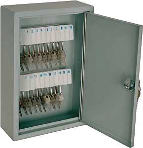 ProSource TS821 Key Box, Keyed Lock, Steel, Light Gray, 7.875 in W, 11.75 in H, 3.125 in D