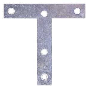 ProSource TP-Z04-C2PS T-Plate, 4 in L, 4 in W, 2 mm Thick, Steel, Zinc