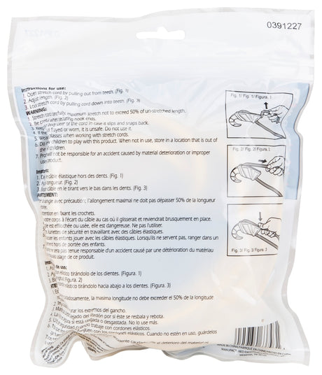 ProSource FH4036 Stretch Cord, 8 mm Dia, 48 in L, Polypropylene, Yellow, Hook End