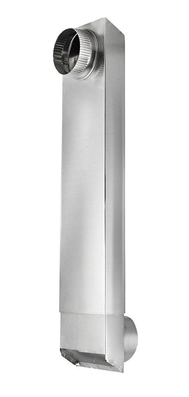 Lambro 3006 Dryer Vent Duct, 2 in W, 6 in H, 90 deg Angle, Aluminum, 1/PK