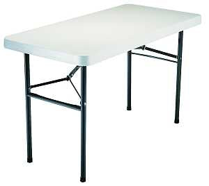 Lifetime Products 2940 Folding Table, 48.3 in L x 24 in W x 29 in H Open, Steel Frame, Polyethylene Tabletop, Gray/White