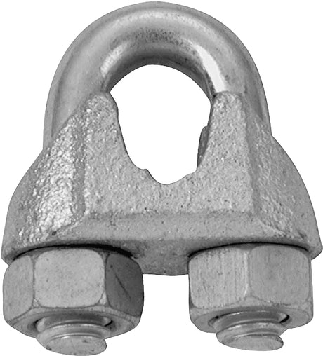 Campbell T7670459 Wire Rope Clip, 3/8 in Opening, Malleable Iron, Electro-Galvanized