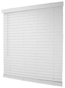 Simple Spaces FWMB-20 Blind, 64 in L, 47 in W, Faux Wood, White, 2 in Slat Width, Pack of 2