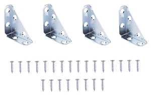 ProSource 22490ZCB-PS Corner Brace, 2 in L, 2 in W, 21/32 in H, Steel, Zinc-Plated, 1.5 mm Thick Material