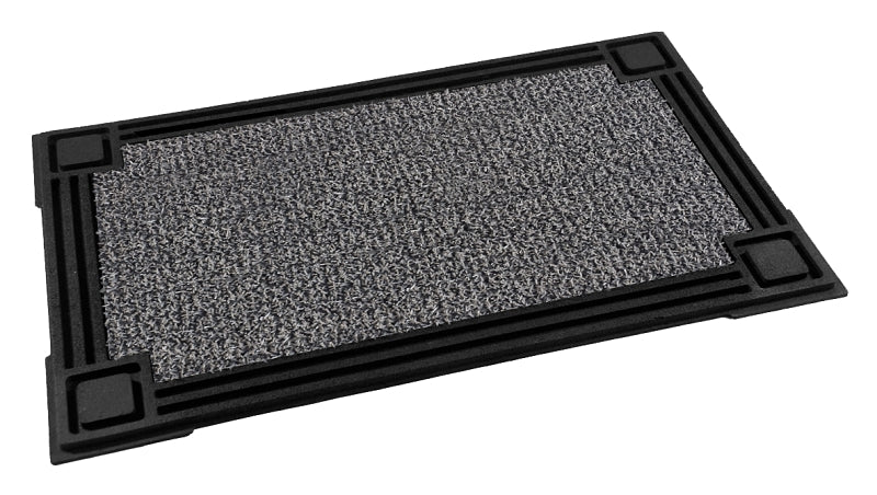 Grassworx Clean Machine Series 10374051 Door Mat, 30 in L, 18 in W, Rectangular, Capitol Pattern, Cinder
