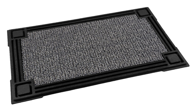 Grassworx Clean Machine Series 10374051 Door Mat, 30 in L, 18 in W, Rectangular, Capitol Pattern, Cinder