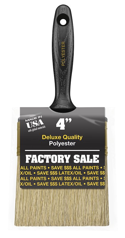Wooster P3974-4 Paint Brush, 4 in W, 3-7/16 in L Bristle, Polyester Bristle