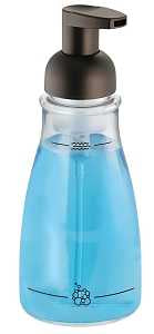 iDESIGN Basic 50104 Foaming Soap Dispenser, 14 oz Capacity, Plastic, Clear, Bronze