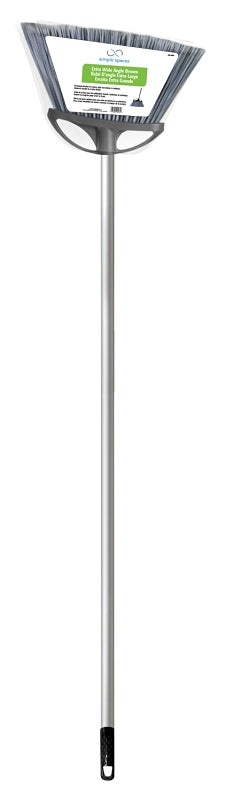 Simple Spaces 2054 Angle Broom, 13 in Sweep Face, 6 in L Trim, Recycle Polypropylene Bristle, Black Bristle
