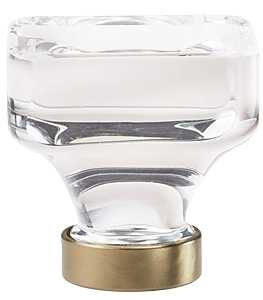 Amerock Glacio Series BP36653CBBZ Cabinet Knob, 1-5/16 in Projection, Glass/Zinc, Clear/Golden Champagne
