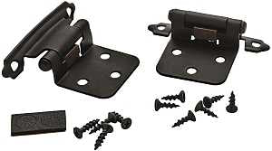 Amerock BPR3429FB Hinge, Matte Black, 2-3/4 in L x 1-3/4 in W, Self-Closing, Overlay Hinge