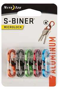 Nite Ize MicroLock, S-Biner LSBMA-A2-5R7 Mini Carabiner, 1.41 in OAL, Aluminum, Assorted