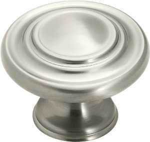 Amerock BP15862G10 Cabinet Knob, 1-5/16 in Projection, Inspiration, 1-3/4 in, Zinc, Satin Nickel