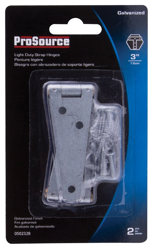 ProSource LSH-G03-C2PS Strap Hinge, 1.2 mm Thick Leaf, Steel, 180 Range of Motion