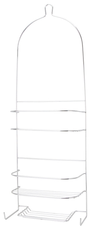 Simple Spaces SS-5786-CH-3L Shower Caddy, 3-Shelf, Steel, 10 in OAW, 27-3/4 in OAH, 4-1/4 in OAD, 10 lb