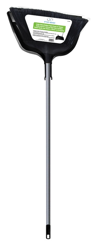 Simple Spaces 2132X Angle Broom with Dust Pan, 14.5 in Sweep Face, 6-3/4 in L Trim, Recycle Polypropylene Bristle