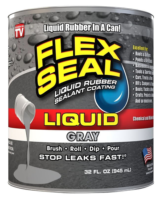 Flex Seal LFSGRYR32 Rubberized Coating, Gray, 32 oz Can
