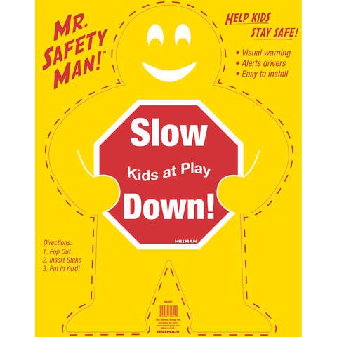 HILLMAN English Yellow Children At Play Sign 24 in. H X 19 in. W, Pack of 6