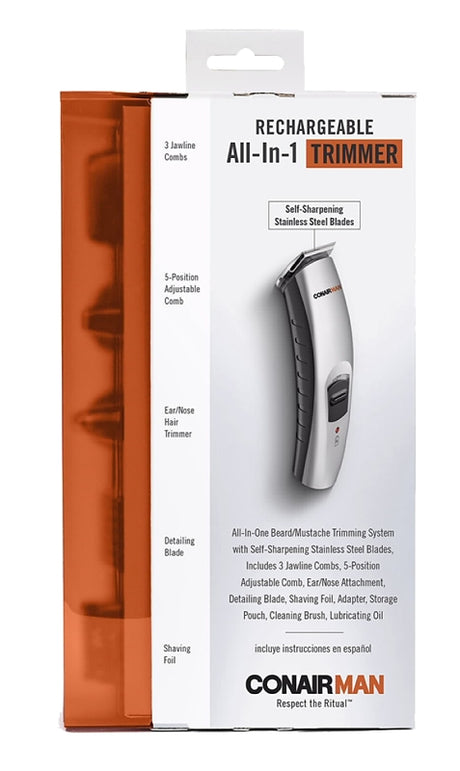 Conair GMT189CGB Beard and Mustache Trimmer, Battery, Stainless Steel Blade