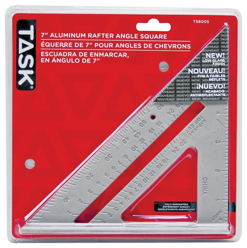 TASK T58005 Triangular Rafter Square, Aluminum, 7 in L