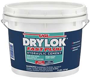 Drylok Fast Plug Series 00917 Hydraulic Cement, Gray, Powder, 4 lb