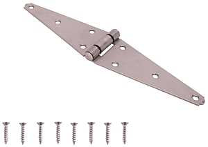 ProSource HSH-S06-C2PS Heavy Duty Strap Hinge, 2.6 mm Thick Leaf, Brushed Stainless Steel, 180 Range of Motion