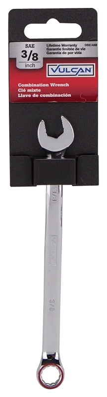 Vulcan MT6545339 Combination Wrench, SAE, 3/8 in Head, Chrome Vanadium Steel