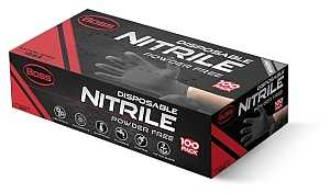 Boss B21051-M Disposable Gloves, 100 CT, M, Nitrile, Black