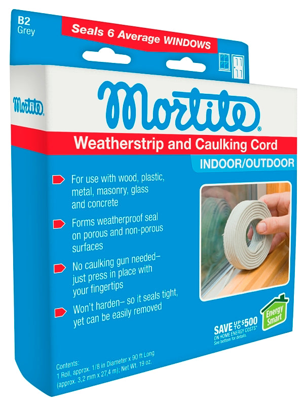 Frost King B2 Caulking Cord, 90 ft L, Vinyl, Gray