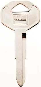 Hy-Ko 11010DC3 Key Blank, Brass, Nickel, For: Chrysler, Dodge, Eagle, Jeep, Plymouth Vehicles, DC3 Key Number, Pack of 10