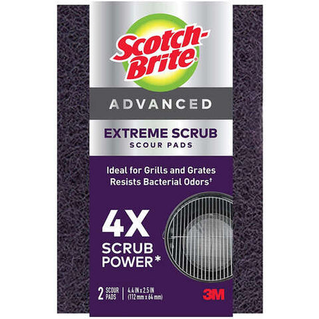 Scotch-Brite Extreme Scrub Heavy Duty Scouring Pad For Grill 4.4 in. L 2 pk, Pack of 6
