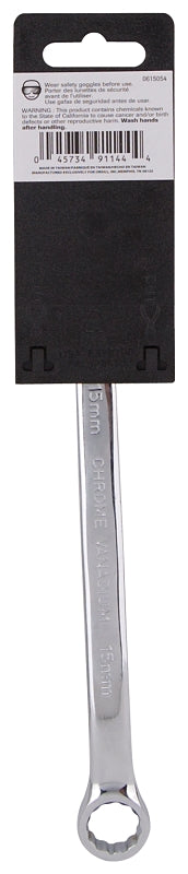 Vulcan MT6548507 Combination Wrench, Metric, 15 mm Head, Chrome Vanadium Steel, Silver