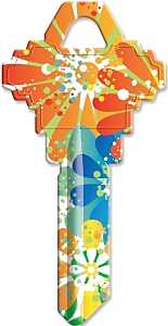 Hy-Ko 16010SC1-14 Key Blank, Orange Splash, Painted, Pack of 10