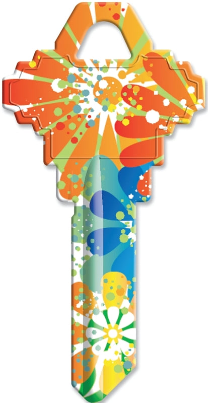 Hy-Ko 16010SC1-14 Key Blank, Orange Splash, Painted, Pack of 10